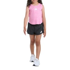 adidas Melange Flounce Tank Short Set Girls Size 6 Casual Athletic Bottoms SB11