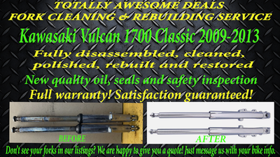 #ad Kawasaki Vulcan 1700 Classic 09 13 PRO Fork Service Clean amp; Rebuild Seals amp; Oil $575.00