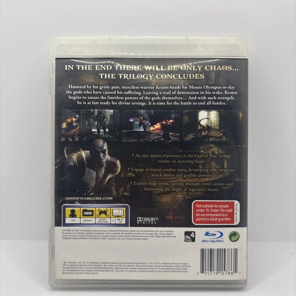 God Of War 3 Playstation 3 PS3 Video Games Free Postage - Image 4 of 4