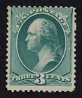 CKStamps: US Stamps Collection Scott#207 3c Washington Mint H OG Tiny Thin