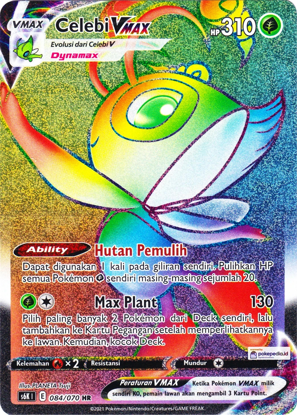 Celebi VMAX S6K 084/070 HR Jet Black Spirit Hyper Rainbow Pokemon Indonesia