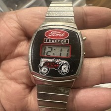 Working 1970s Ford Tractor Digital Watch Vintage Retro Farm Collectible 33mm 8&rdquo;