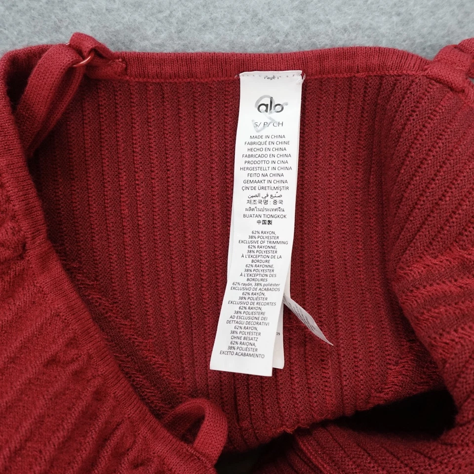 ALO DENIM PUNTO LIGA CAMISETA SIN MANGAS MUJER PEQUEÑA ROJA BUENA Foto 3 de 4