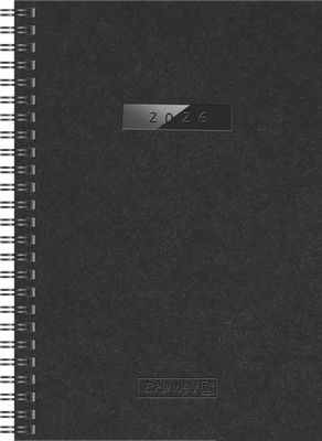 BRUNNEN Buchkalender 2026 A5 Wire-O schwarz 10-79605906
