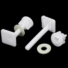 8mm Thread Square Shaped Toilet Seat Hinge Bolts Nuts White 2pack