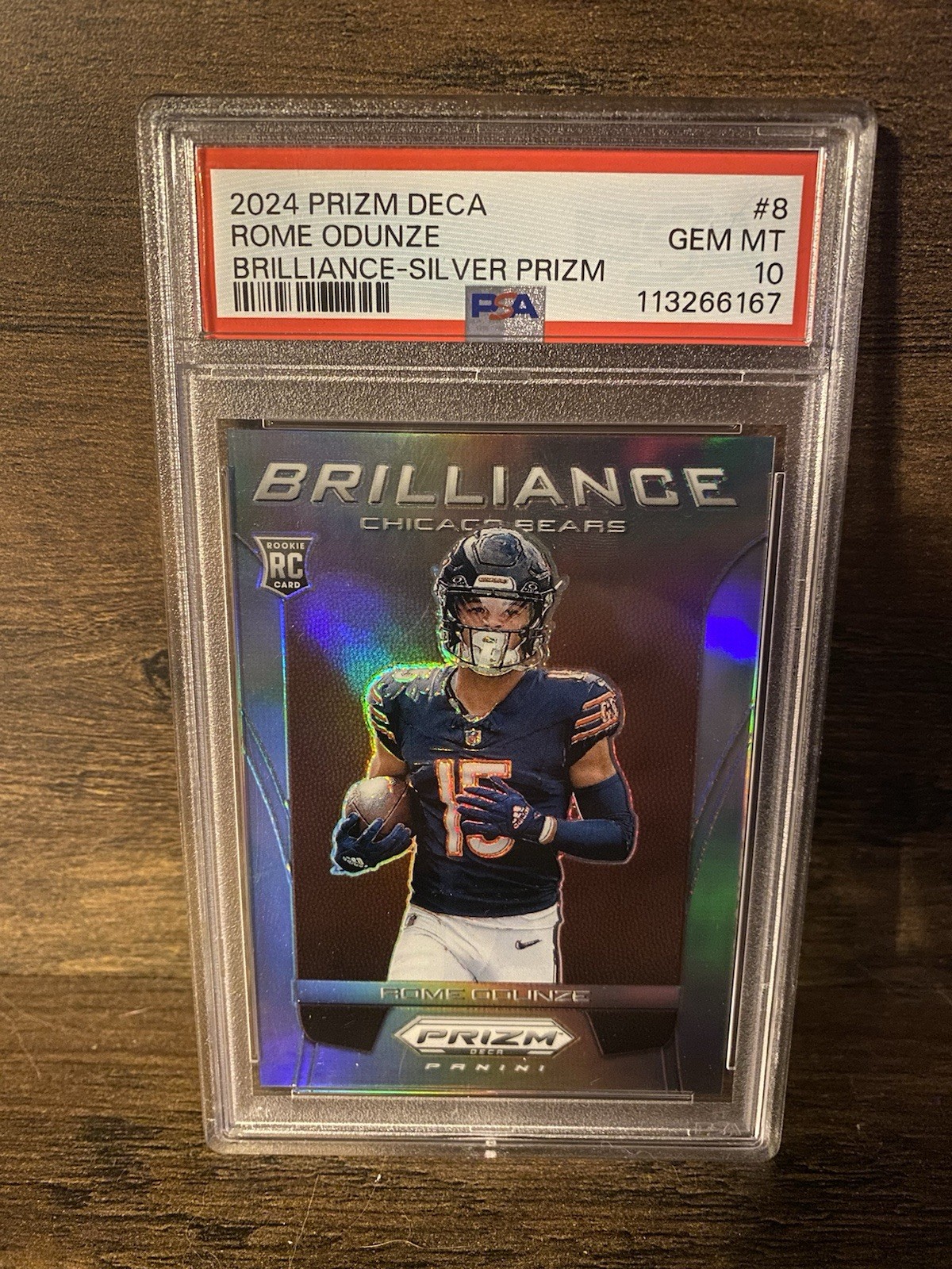 Rome Odunze 2024 Prizm Deca Brilliance Silver RC Gem Mint 10💎 Population Of 1!!