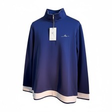 Mens Golf 1/4 Zip Jacket NWT, Solid Navy, L, Breathable, Sport, Spring Weight