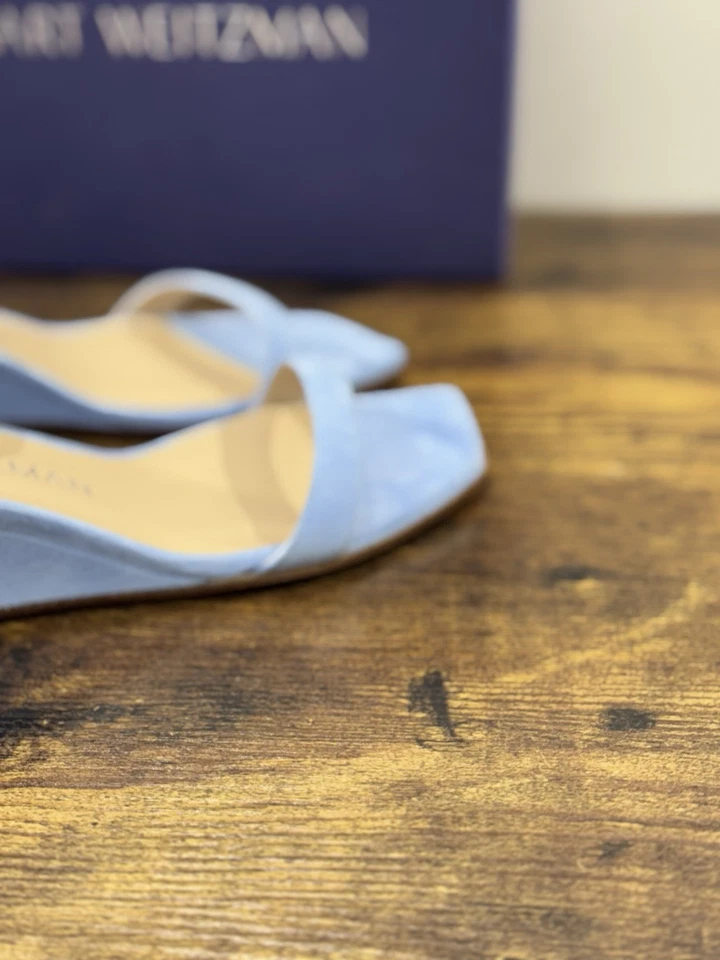 stuart weitzman Sandalo 50 Wedge   Suede Celeste   Luxury Woman  Donna 38 - Immagine 4 di 4