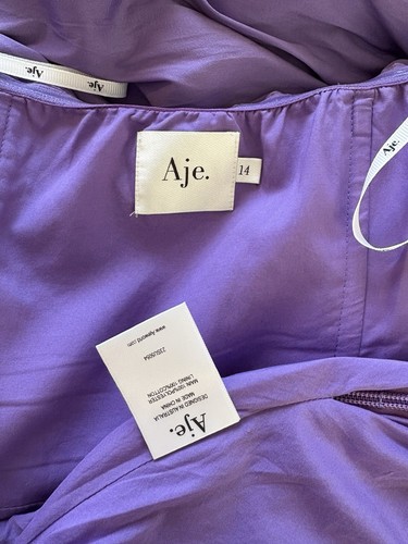 AJE Daybreak Strapless Short Mini Bubble Hem Dress Purple AU 14 / US 10 - Picture 8 of 10