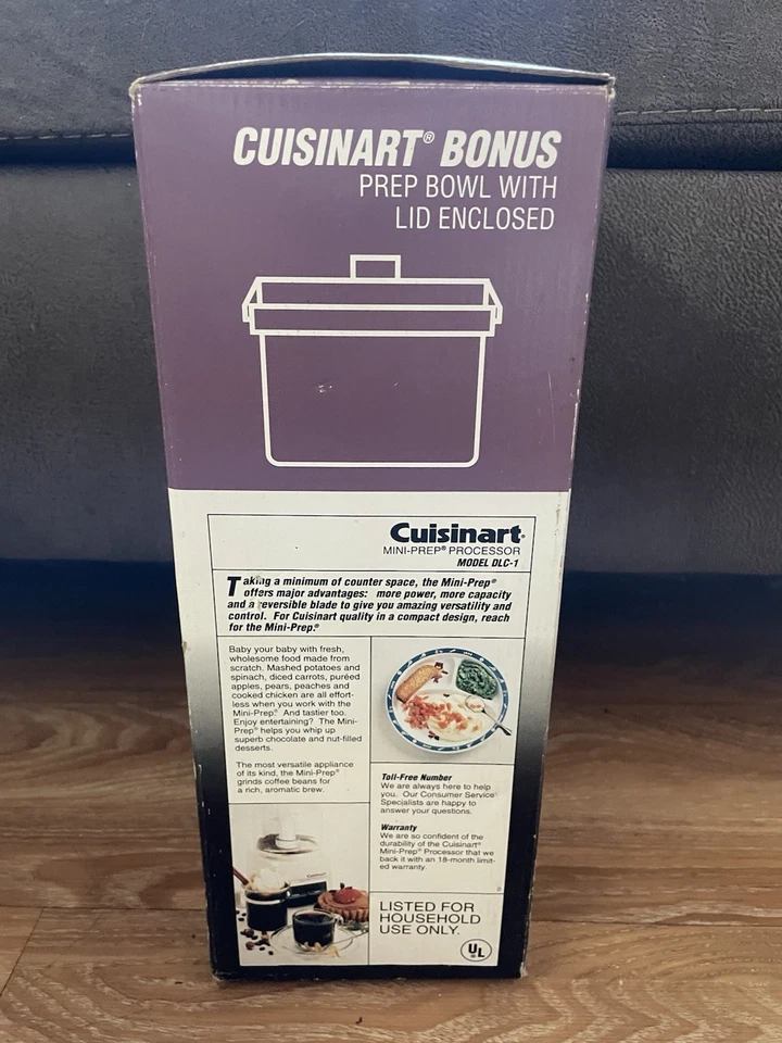 Cuisinart Mini-Prep Food Processor DLC-1 Bonus Prep Bowl Vintage 1993 FREE SHIP - Image 2 of 4