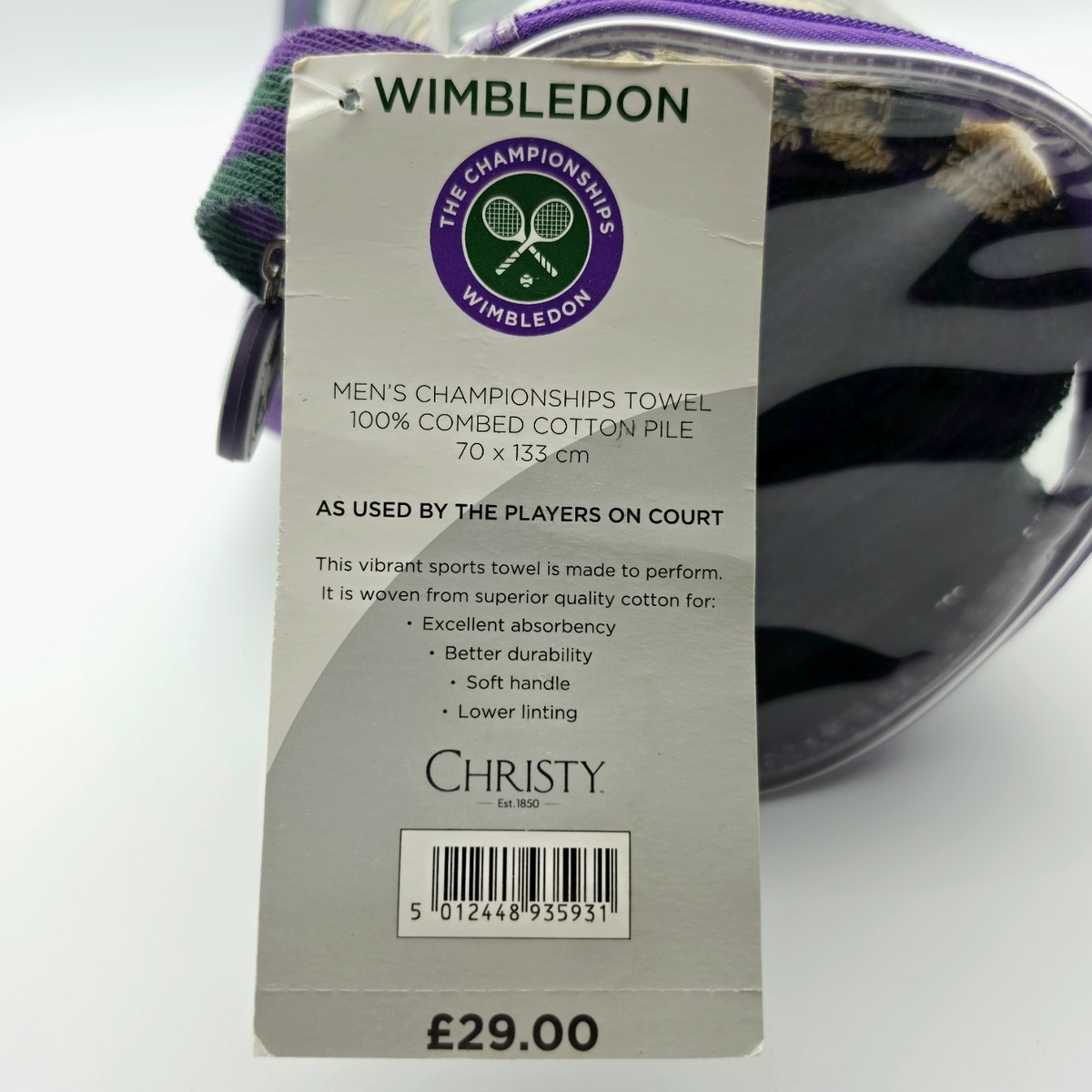 Christy Wimbledon 2015 Tennis Championships Sports Towel - Mens