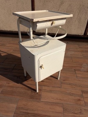 Alter Krankenhaus Nachttisch Metall Vintage Medizinschrank Klinik Möbel 50er
