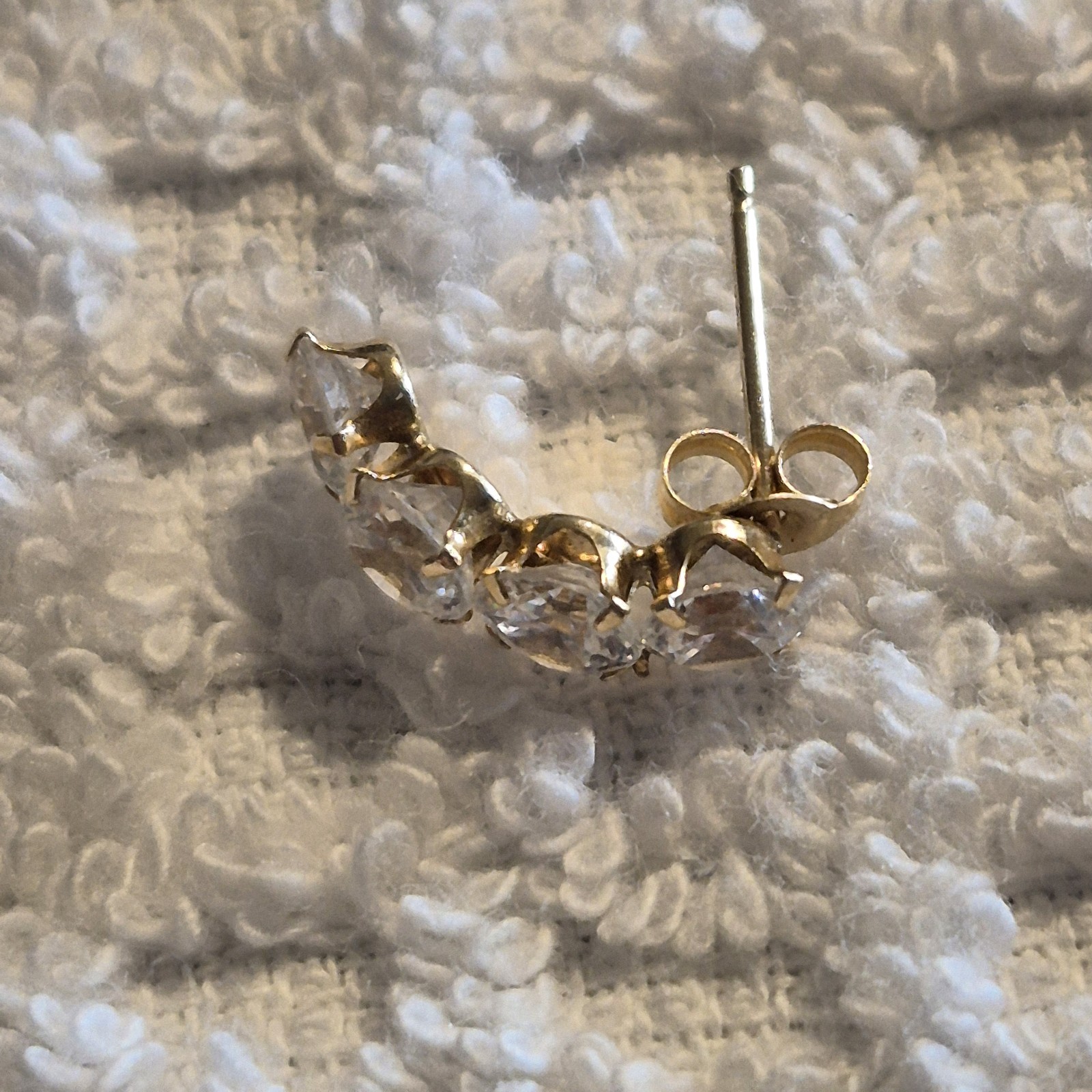 14K Solid Gold Earring Single Earring for Cuff Ca… - image 2