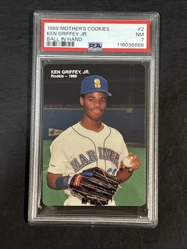 1989 MOTHER'S COOKIES KEN GRIFFEY JR.#2 BALL IN HAND. PSA 7. HOF