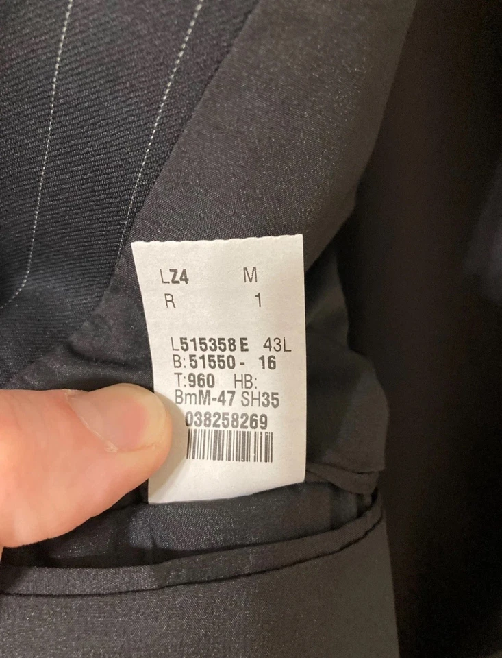 Traje De Colección Años 90 Ralph Lauren Etiqueta Verde Negro Rayas, 40XL, 32Wx32L Foto 4 de 4