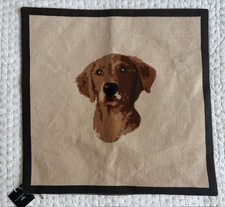 NWT William Sonoma Home x THE GEORGE Needlepoint *Labrador DOG PILLOW COVER 20"