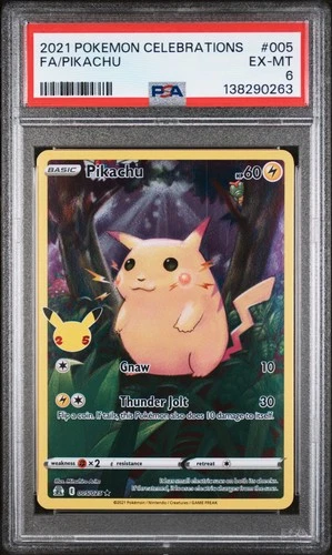 2021 POKEMON CELEBRATIONS #005 FULL ART/PIKACHU PSA 6
