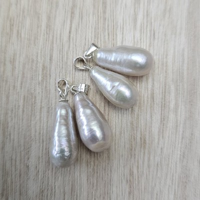 Handcrafted Teardrop Freshwater Pearl Pendant With Sterling Silver