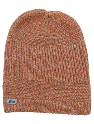 Roeckl Mütze Beanie Damen Orange Meliert Wolle Acryl Strickmütze