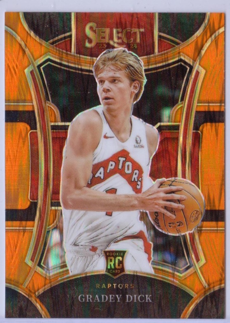 2023-24 Panini Select Orange Flash Prizm #312 Gradey Dick RC - Toronto Raptors