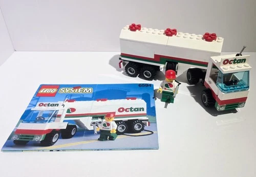 Vintage 6594 LEGO TOWN: Gas Transit Octan Truck (1992) Complete w/ Manual