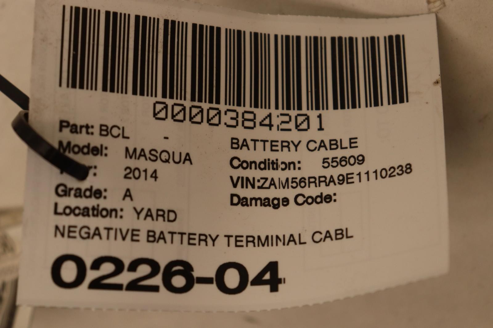2014-2020 MASERATI QUATTROPORTE NEGATIVE BATTERY TERMINAL CABLE WIRE OEM