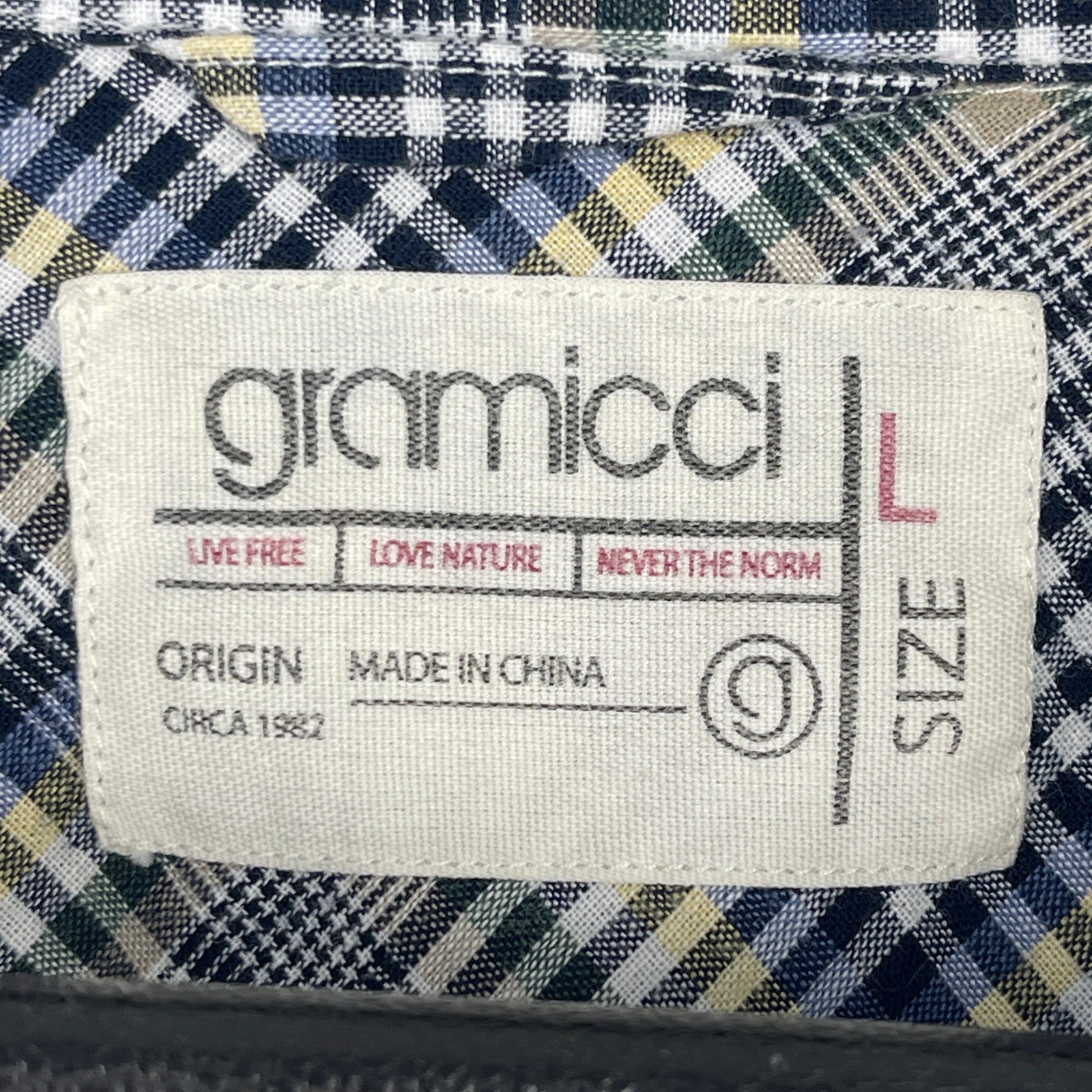(LOT OF 2) Gramicci Plaid Button Up Shirts Mens L Green Blue Brown Plaid Casual image 3