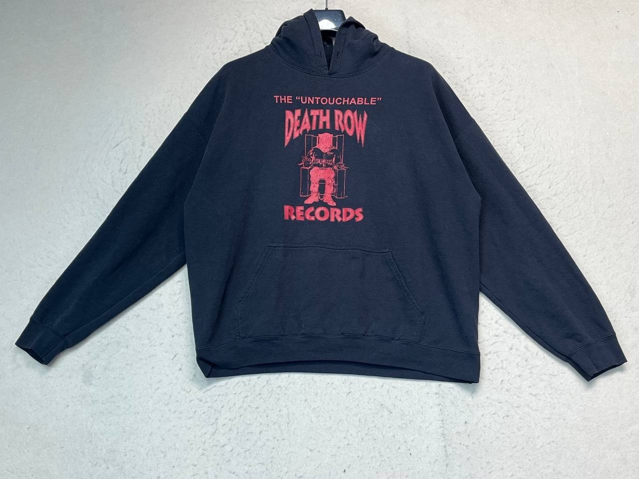 FILA Felpa con cappuccio Death Row Records nera grafica uomo taglia large vedi foto