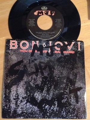 Bon Jovi 45 You Give Love A Bad Name / Raise Your Hands   w/PS