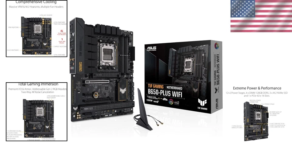 Aura Sync AMD B650 AM5 Desktop Motherboard - WiFi 6, 2.5GbE - Image 2 of 4