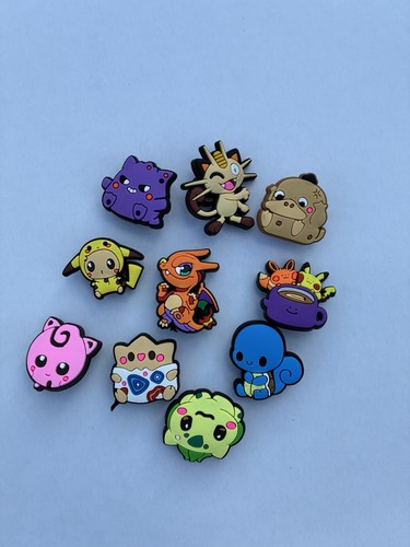 10pc Pokemon Shoe Charms Set Pikachu Charizard Gengar Clog Pins