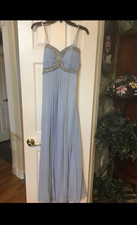 Xscapes Blue Formal Long Gown Size 8 Sweetheart Sleeveless Beaded Sequin