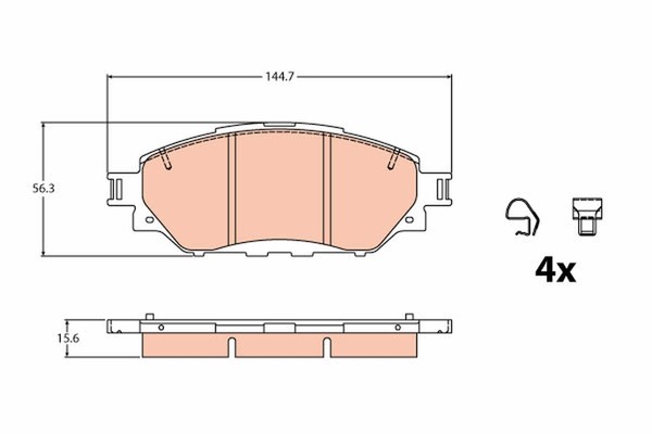 Bremsbelagsatz Scheibenbremse TRW GDB2196 FüR Hilux Toyota 8 Pick Up GUN112_-image