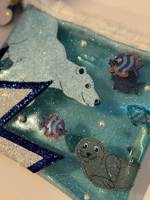 Irregular Choice Arctic Animals Cosmetic Bag   Polar Bear & Seal Glitter Pouch  