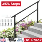3/5/6 Steps Handrails Outdoor Stair Railing Porch Steps Railing Deck Handrail