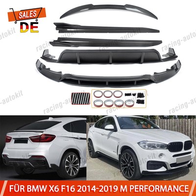 Carbon Look Frontspoiler Heckdiffusor Spoiler Bodykit Für BMW X6 F16 M Paket 14+