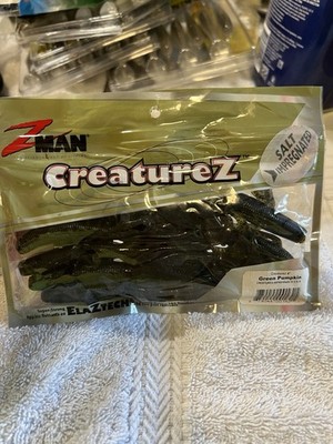 Z-Man CreatureZ 4  Green Pumpkin Soft Plastic Creature Bait ElaZtech NEW