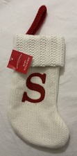 Wondershop Knit Mini Christmas Stocking White 7  Initial  S  NWT