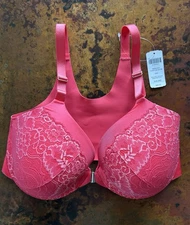 Soma Vanishing Back Full Coverage Lace Trim Bra~34G~Rouge~NWT