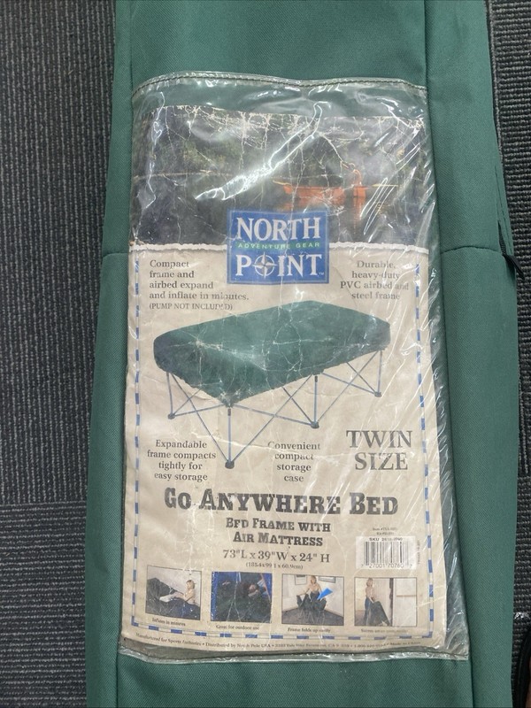 North point Twin Instant Bed Air Mattress & Collapsible Frame Unused