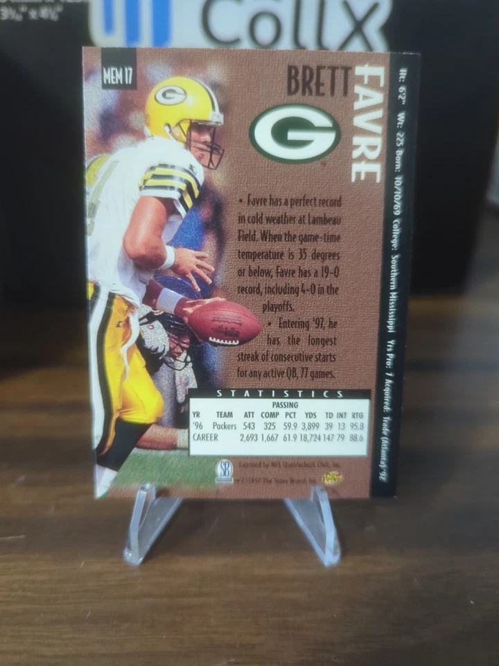 🔥1997 Pro Line Memorabilia #MEM17 Brett Favre🔥 - Image 2 of 2