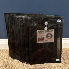 10 przezroczystych szarych kopert z polisznurkami rozmiar prawny ładowanie od góry pionowe + kieszeń na płyty CD