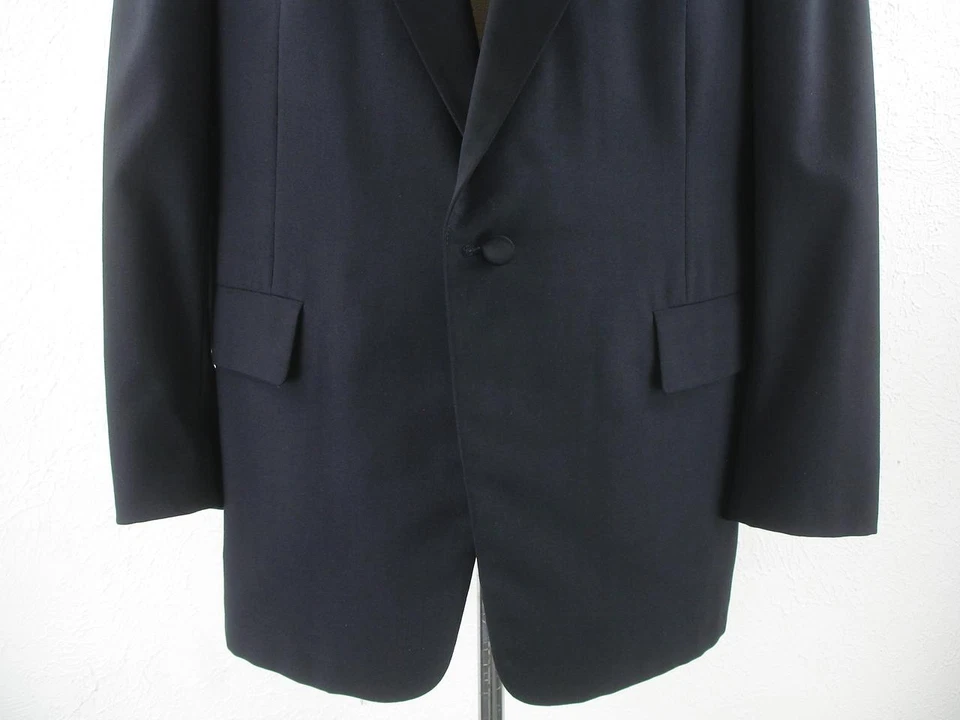 Men's 42S 42R Beckwith Black 2-Pc Tuxedo Suit Formal Pants 34 X 31 1-Button USA - Image 4 of 4