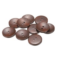10 Stk. 44L HolzknöPfe 28Mm 2-Loch FüR Kleidung DIY Mittelbraun