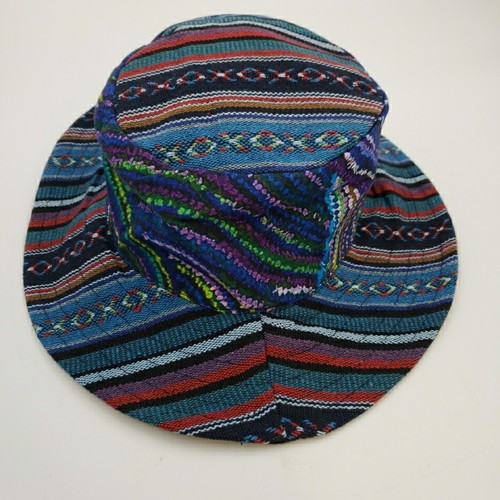 Boho Hippie Sombrero Cubo Algodón Azul Unisex Ligero Playa Verano Sol Sombrero Nepal - Imagen 8 de 14