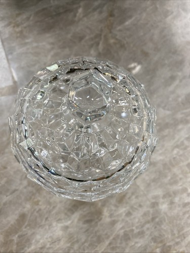 Fostoria American Clear Glass Cubist Pedestal Jam Jelly Compote with Lid 6-3/4" - Picture 2 of 11
