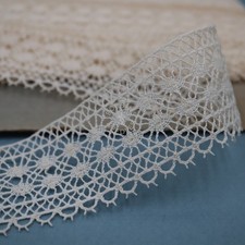 14m Vintage French Lace Border Cotton Bobbin Lace Scalloped Edging Trim