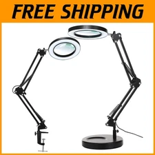 10X Magnifier with Stepless Dimmable LED Light - Craft Lamp