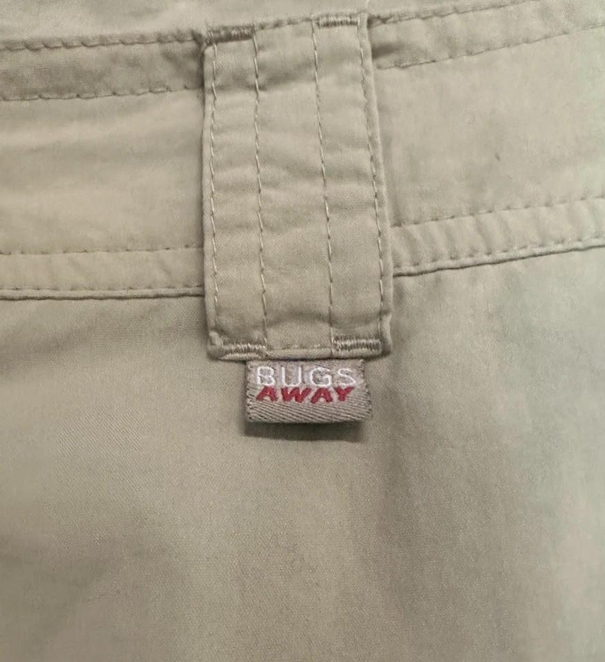 Pantalones/pantalones cortos cargo convertibles Ex Officio beige protector contra insectos 32x30 caminata al aire libre Foto 4 de 4