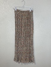 Vtg Coldwater Creek Fall Floral Forest Fairy Pleated Maxi Skirt Size M Office